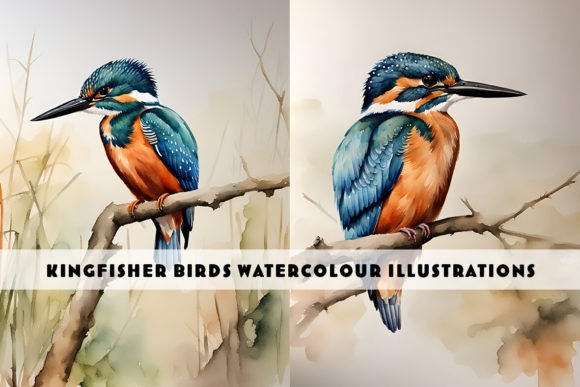 Capturing Nature's Jewel: The Kingfisher Watercolour Illustration