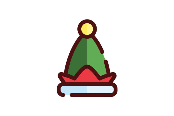 Christmas Icon Elf Hat Lineal Color: Your Festive Design Toolkit