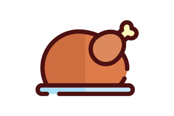 Christmas Icon Turkey Lineal Color: Festive Vector Art for Every Project