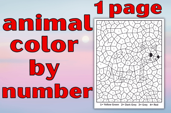 Cute Animals Color by Number Page for KDP Success
