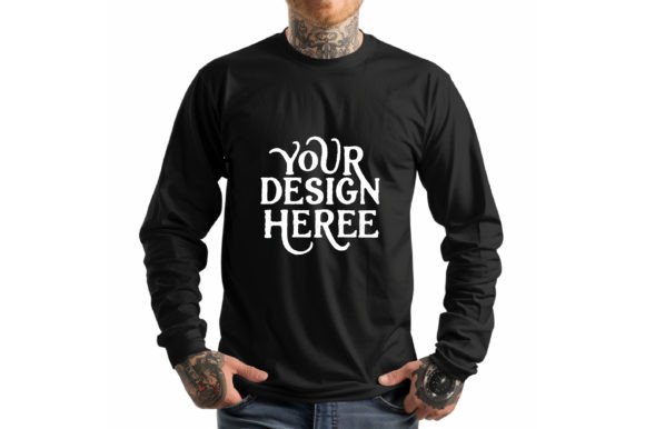 Gildan 18500 Sleeve Man Black Color Mock
