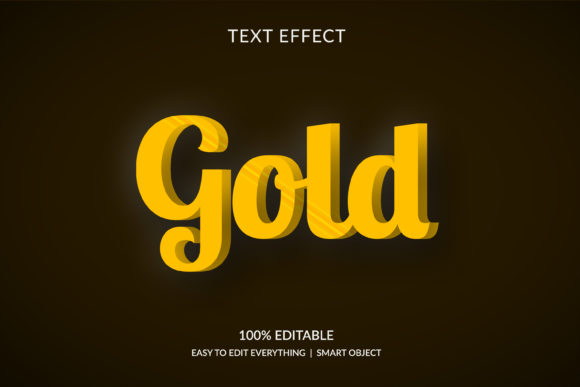 Gold 3d Golden Color Style Text Effect