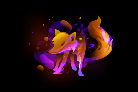 Gradient Color Fox Fantasy Illustration: A Timeless Asset