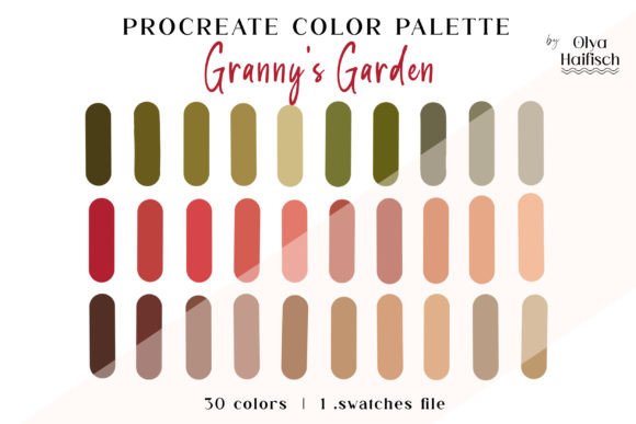 Granny’s Garden: A Floral Procreate Palette for Natural Art