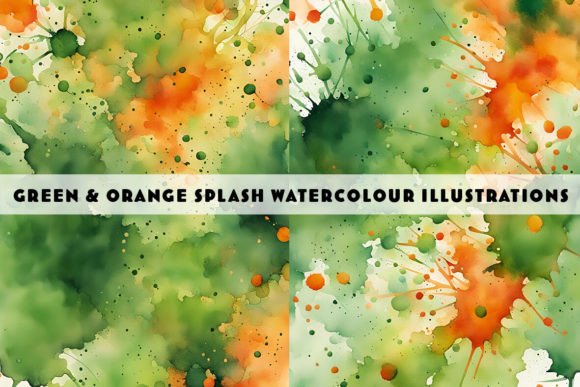 Green and Orange Watercolour Splashes: A Designer's Guide to Vibrant Digital Assets