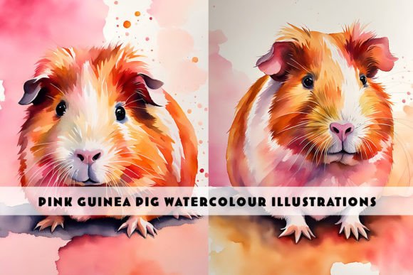 Guinea Pigs Watercolour Duo: A Charming Asset for Creative Projects