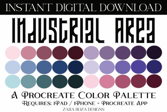 Industrial Area Procreate Color Palette: Digital Art Swatches