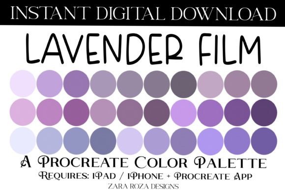 Lavender Film Procreate Color Palette: Your Digital Art Toolkit
