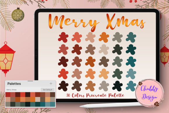 Merry Xmas Color Palette for Procreate: Instant Festive Design