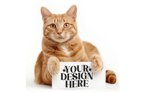 Transforming Designs with Cat with Wood Board Color White Mockup 3