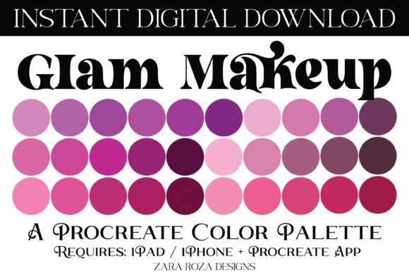 Unleash Creative Glamour with the Glam Makeup Procreate Color Palette