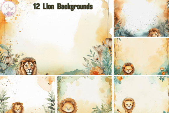 Unleash Creativity with Lion Watercolour Scrapbook Backgrounds