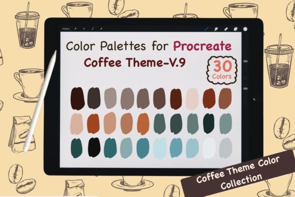 Warm Up Your Design Work with Procreate Color Palettes-Coffee V.9
