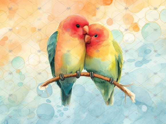 Watercolour Love Birds Sublimation PNG: A Creative Asset for Designers